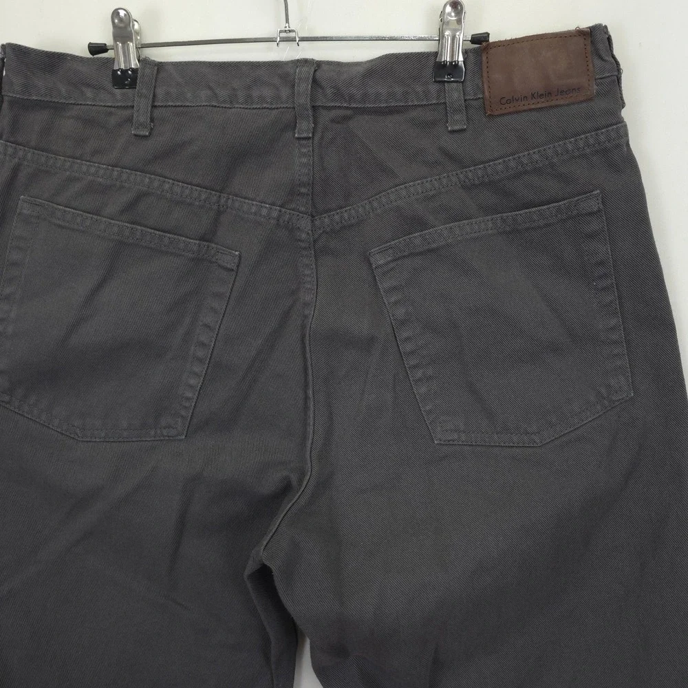 Calvin Klein Jeans Men‎ Gray Pants 36x32 Easy Fit Cotton Smart Casual 5 Pocket
